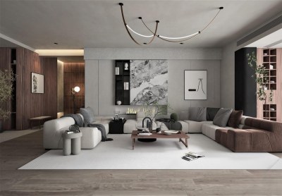 现代别墅客厅3D模型下载